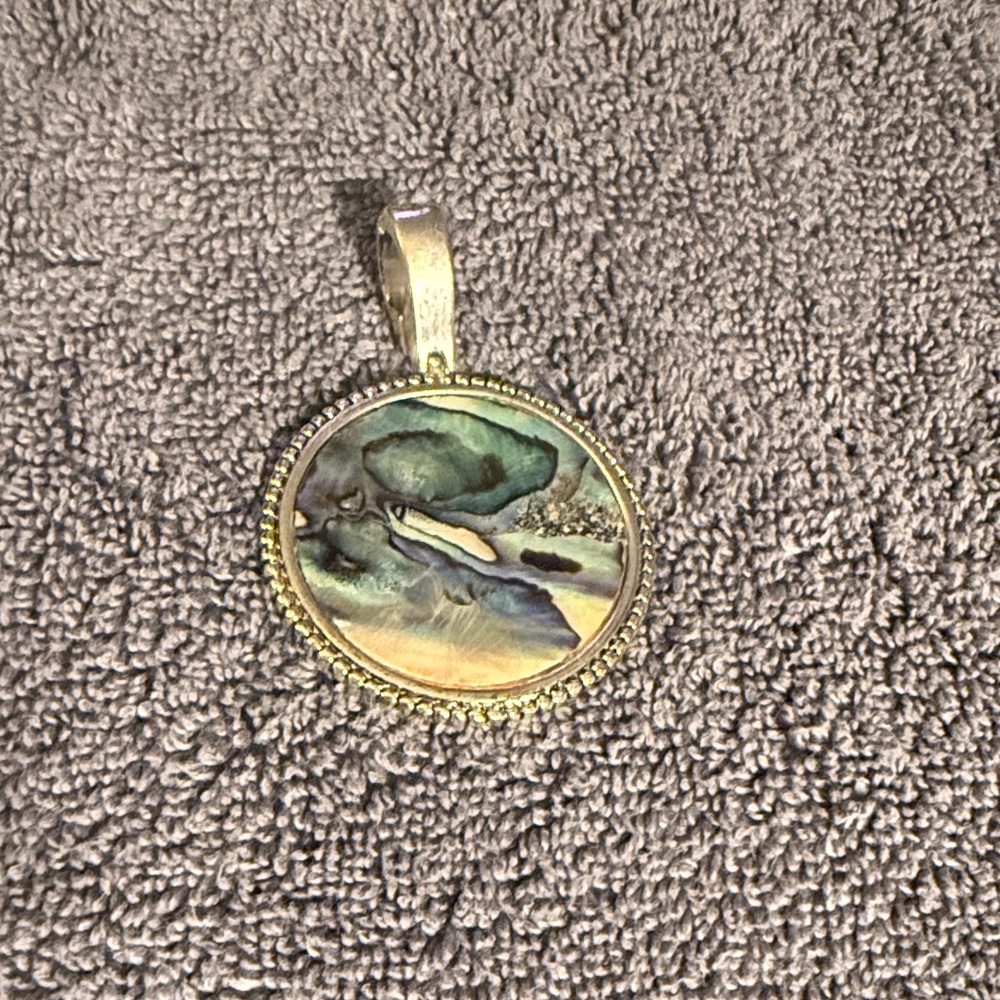 Silver Plated Abalone Shell Pendant